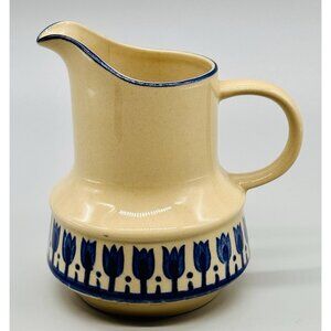 Montgomery Ward Aruba Creamer Set Blue Tulips Stoneware‎ Japan MCM 4.75 inch